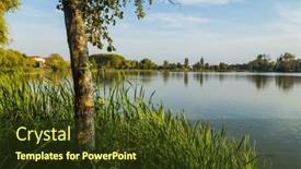  Presentation with border - Presentation theme consisting of minho-river-the-natural-border background and a tawny brown colored foreground