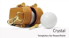  Presentation with mini golf - Theme having mini bag of golf balls background and a white colored foreground
