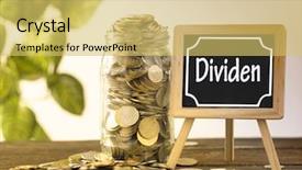  Presentation with saving - Presentation with mini blackboard with text dividend background and a yellow colored foreground