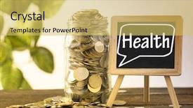  Presentation with health wealth - PPT theme consisting of mini blackboard with text health background and a yellow colored foreground