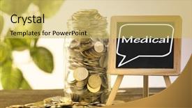  Presentation with saving - Amazing presentation having mini blackboard with text medical backdrop and a yellow colored foreground