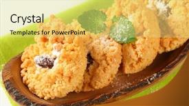  Presentation with cookies and biscuits - Presentation theme with mini bowls - almond crumb cookies in olive background and a  colored foreground