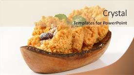  Presentation with cookies templet - Presentation having mini bowls - almond crumb cookies in olive background and a  colored foreground