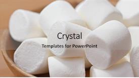  Presentation with cotton candy - Cool new PPT layouts with mini bowls - white cotton candy on wooden backdrop and a light gray colored foreground