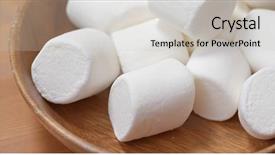  Presentation with cotton candy - Cool new PPT theme with mini bowls - white cotton candy on wooden backdrop and a light gray colored foreground