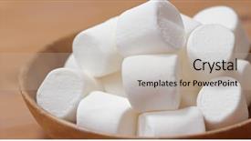  Presentation with cotton candy - Amazing slides having mini bowls - white cotton candy on wooden backdrop and a light gray colored foreground