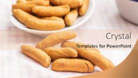  Presentation with checkered tablecloth - Audience pleasing slides consisting of mini-bread-sticks-in-checkered backdrop and a coral colored foreground