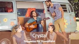  Presentation with guitar - Slides enhanced with mini car - hipster playing guitar for his background and a  colored foreground