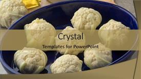  Presentation with cauliflower - Presentation design consisting of mini cauliflowers in a blue background and a yellow colored foreground