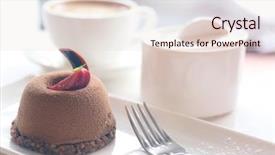  Presentation with white chocolate - Slides consisting of mini chocolate cake on white background and a  colored foreground