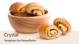  Presentation with cinnamon - Colorful slide set enhanced with mini cinnamon buns in bowl backdrop and a coral colored foreground