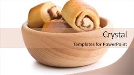  Presentation with cinnamon quills microbial contaminations - Slide set featuring mini cinnamon buns in bowl background and a coral colored foreground