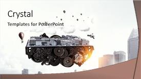  Presentation with ho chi minh city - Amazing presentation theme having mini city design mixed media backdrop and a cream colored foreground