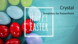  Presentation with teal - Theme consisting of mini eggs on teal background and a light blue colored foreground