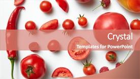  Presentation with tomato ketchup single red - Colorful PPT theme enhanced with mini farm - red chili pepper and tomato backdrop and a  colored foreground