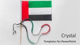  Presentation with uae - Theme having islamic rosary national day celebration background and a light gray colored foreground