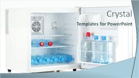  Presentation with fridge - Audience pleasing presentation theme consisting of mini fridge full of bottled water isolated on white backdrop and a sky blue colored foreground