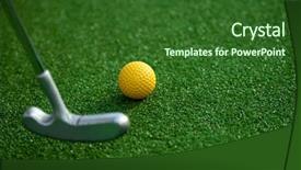  Presentation with mini golf - Amazing slide deck having mini game - golf club and ball backdrop and a forest green colored foreground