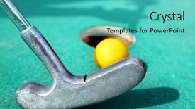  Presentation with mini golf - Beautiful theme featuring mini game - golf stick and ball backdrop and a teal colored foreground