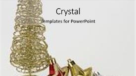  Presentation with golden christmas - Colorful presentation design enhanced with mini golden wired christmas tree with christmas ornament-star backdrop and a white colored foreground