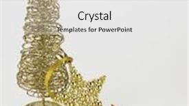  Presentation with golden christmas - Presentation theme featuring mini golden wired christmas tree with christmas ornament-star background and a white colored foreground
