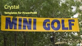  Presentation with mini golf - Presentation theme having mini golf atraction sign background and a  colored foreground