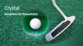  Presentation with mini golf - PPT layouts having mini golf scene with ball background and a ocean colored foreground