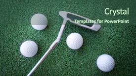  Presentation with mini golf - PPT theme featuring mini golf scene with ball background and a ocean colored foreground
