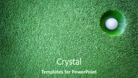  Presentation with mini golf - Colorful slides enhanced with mini golf scene with ball backdrop and a ocean colored foreground