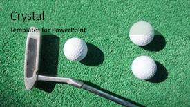  Presentation with mini golf - Amazing theme having mini golf scene with ball backdrop and a ocean colored foreground
