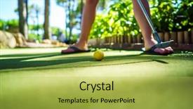  Presentation with mini golf - Amazing presentation theme having mini golf yellow ball backdrop and a yellow colored foreground