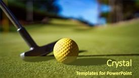  Presentation with mini golf - Presentation theme with mini golf yellow ball background and a  colored foreground