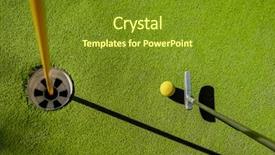  Presentation with mini golf - Colorful PPT layouts enhanced with mini golf yellow ball backdrop and a tawny brown colored foreground