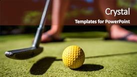  Presentation with mini golf - Slides featuring mini golf yellow ball background and a tawny brown colored foreground