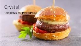  Presentation with hamburger - PPT layouts enhanced with mini-hamburger-withbeef-tomato background and a light gray colored foreground