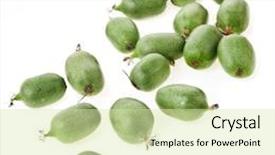  Presentation with kiwi fruit - Colorful presentation enhanced with mini kiwi baby fruit actinidia arguta backdrop and a soft green colored foreground