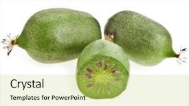  Presentation with kiwi fruit - Presentation theme enhanced with mini kiwi baby fruit actinidia background and a yellow colored foreground