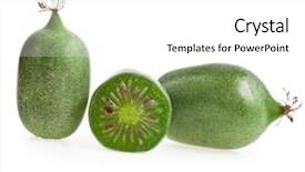  Presentation with kiwi fruit - Cool new PPT theme with mini kiwi baby fruit actinidia backdrop and a white colored foreground