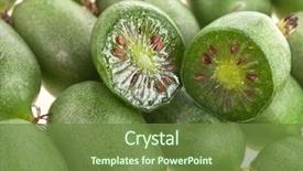  Presentation with kiwi fruit - Presentation consisting of table closeup copy space free background and a coral colored foreground.