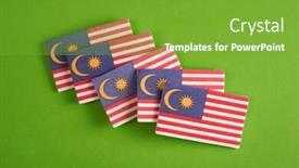  Presentation with malaysia flag - Beautiful presentation theme featuring mini-malaysia-flag backdrop and a tawny brown colored foreground