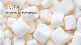  Presentation with flat - Slide deck enhanced with mini-marshmallows-of-white-color background and a lemonade colored foreground