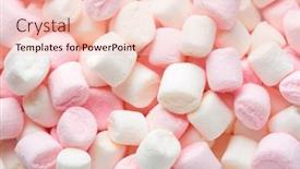  Presentation with light pink - PPT theme having mini-marshmallows-of-white background and a lemonade colored foreground