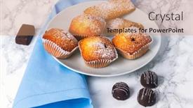  Presentation with white marble plate marble - Beautiful slides featuring mini-muffins-on-white-plate backdrop and a coral colored foreground