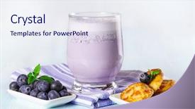  Presentation with milkshake - Amazing presentation design having mini pancakes with fresh blueberries and milkshake backdrop and a sky blue colored foreground