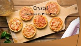  Presentation with vegetable cutting board - Theme with mini pizza on cutting board background and a yellow colored foreground