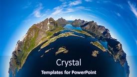  Presentation with mini power plant - Colorful PPT theme enhanced with mini-planet-lofoten backdrop and a navy blue colored foreground