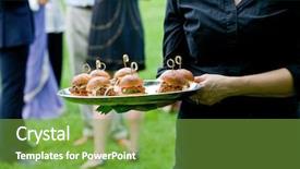  Presentation with server - Cool new PPT theme with mini pulled pork sandwich backdrop and a seafoam green colored foreground