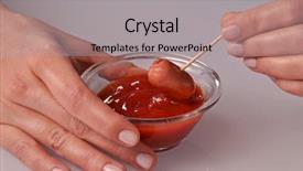  Presentation with sausages - Amazing slides having mini sausages salamis with toothpick backdrop and a light gray colored foreground