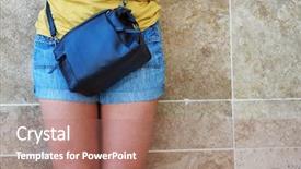  Presentation with female - Amazing slides having mini skirt naked female knees backdrop and a coral colored foreground