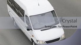  Presentation with van terminal - Beautiful presentation featuring mini-small-passenger-van backdrop and a light gray colored foreground